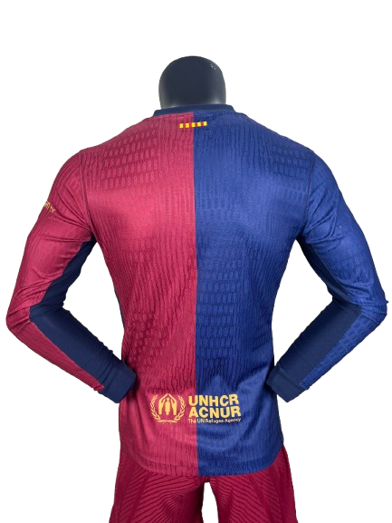 Maillot FC Barcelone Domicile Manche Longues Collab Travis Scott 25 26 Version Player. Removebg Preview