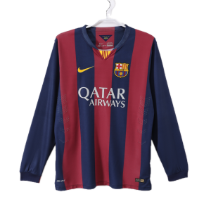 FC Barcelone Maillot Retro Domicile Manche Longues 14/15