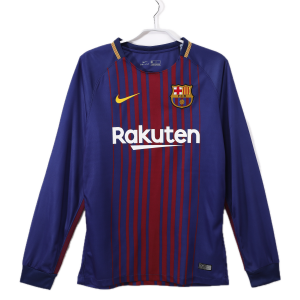 FC Barcelone Maillot Retro Domicile Manche Longues 17/18