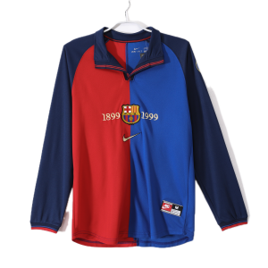 FC Barcelone Maillot Retro Domicile Manche Longues 99/00