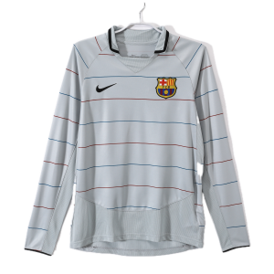 FC Barcelone Maillot Retro Exterieur Manche Longues 03/04
