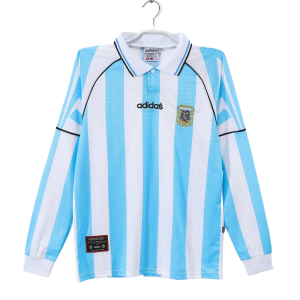 Argentine Maillot Retro Domicile Manche Longues 1996