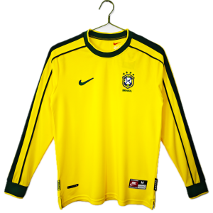Brésil Maillot Retro Domicile Manche Longues 1998