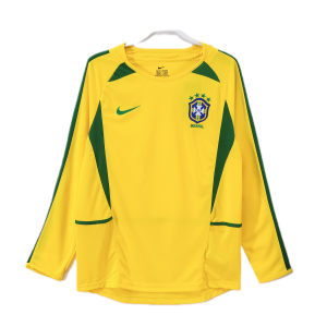 Brésil Maillot Retro Domicile Manche Longues 2002