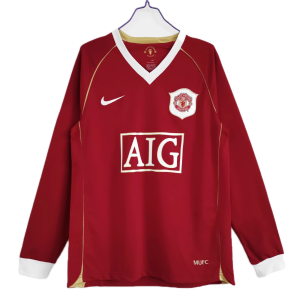 Manchester United Maillot Retro Manche Longues Domicile 06/07