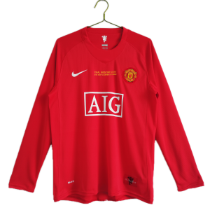 Manchester United Maillot Retro Manche Longues Domicile 07/08