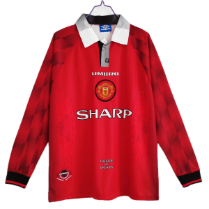 Manchester United Maillot Retro Manche Longues Domicile 96/97