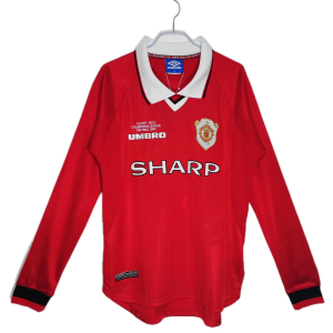 Manchester United Maillot Retro Manche Longues Domicile 99/00