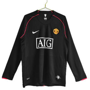 Manchester United Maillot Retro Manche Longues Exterieur 07/08