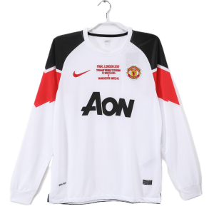 Manchester United Maillot Retro Manche Longues Exterieur 10/11