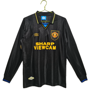 Manchester United Maillot Retro Manche Longues Exterieur 93/94