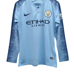 Manchester City Maillot Rétro Domicile Manche Longues 18/19