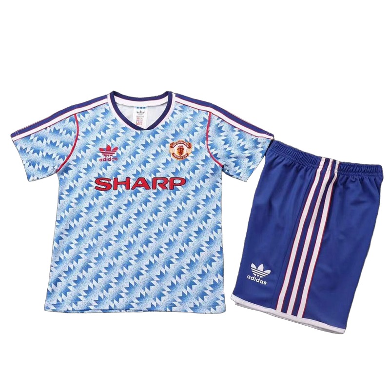 92_Bleu_Blanc_Manchester_United_-_Avant.jpg Manchester United Tenue Rétro Domicile 92/93 - Enfant