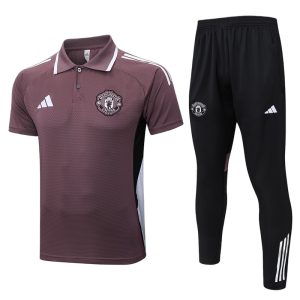 SURVETEMENTS MANCHESTER UNITED FC Manchester United Ensemble Polo Survêtement 25/26 - Gris Violet