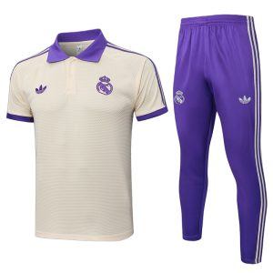SURVETEMENTS REAL MADRID Real Madrid Ensemble Polo Survêtement 25/26 - Beige Rétro