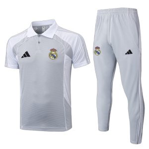 SURVETEMENTS REAL MADRID Real Madrid Ensemble Polo Survêtement 25/26 - Gris Blanc