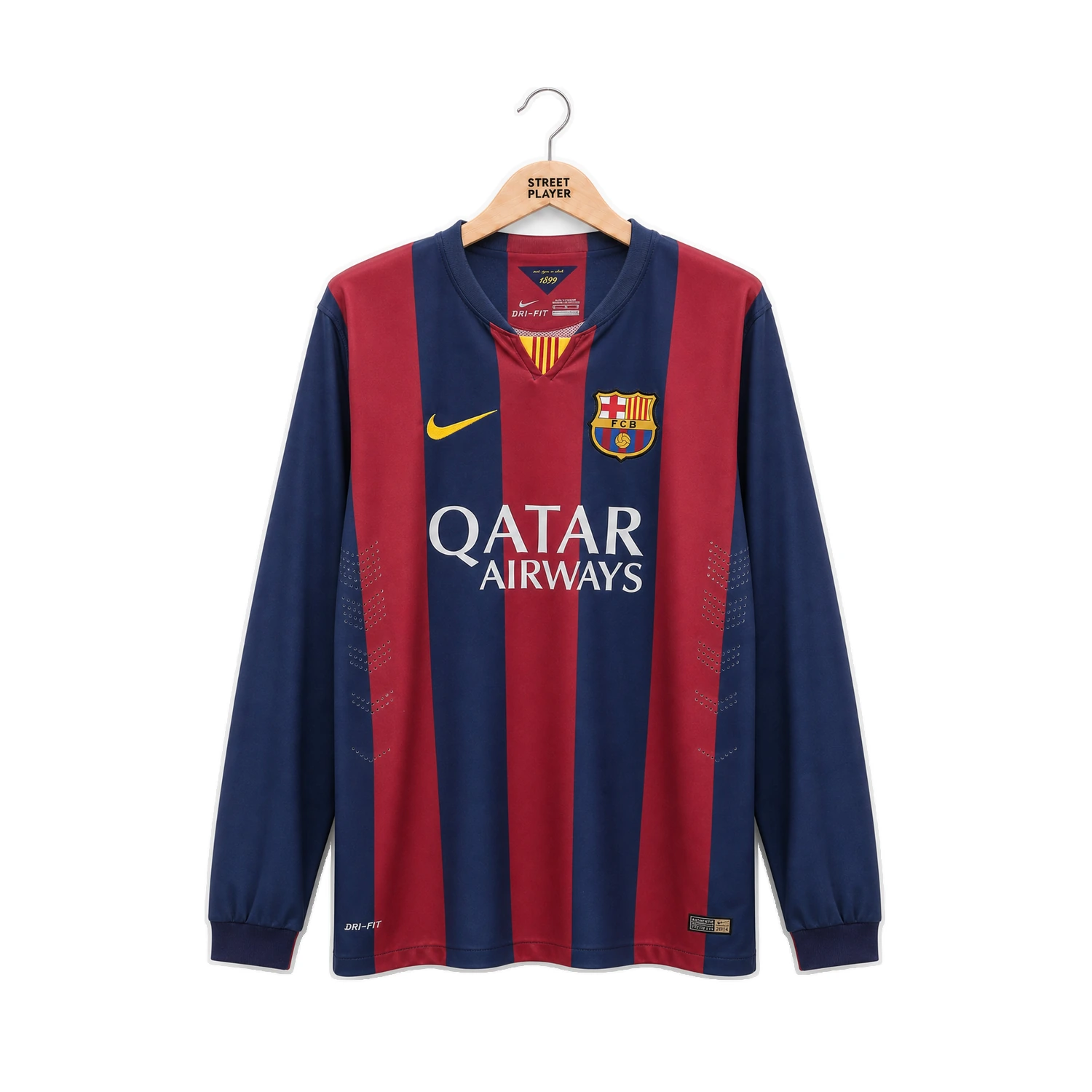 52070 fc barcelone maillot retro domicile manche longues 14 15 devant.webp
