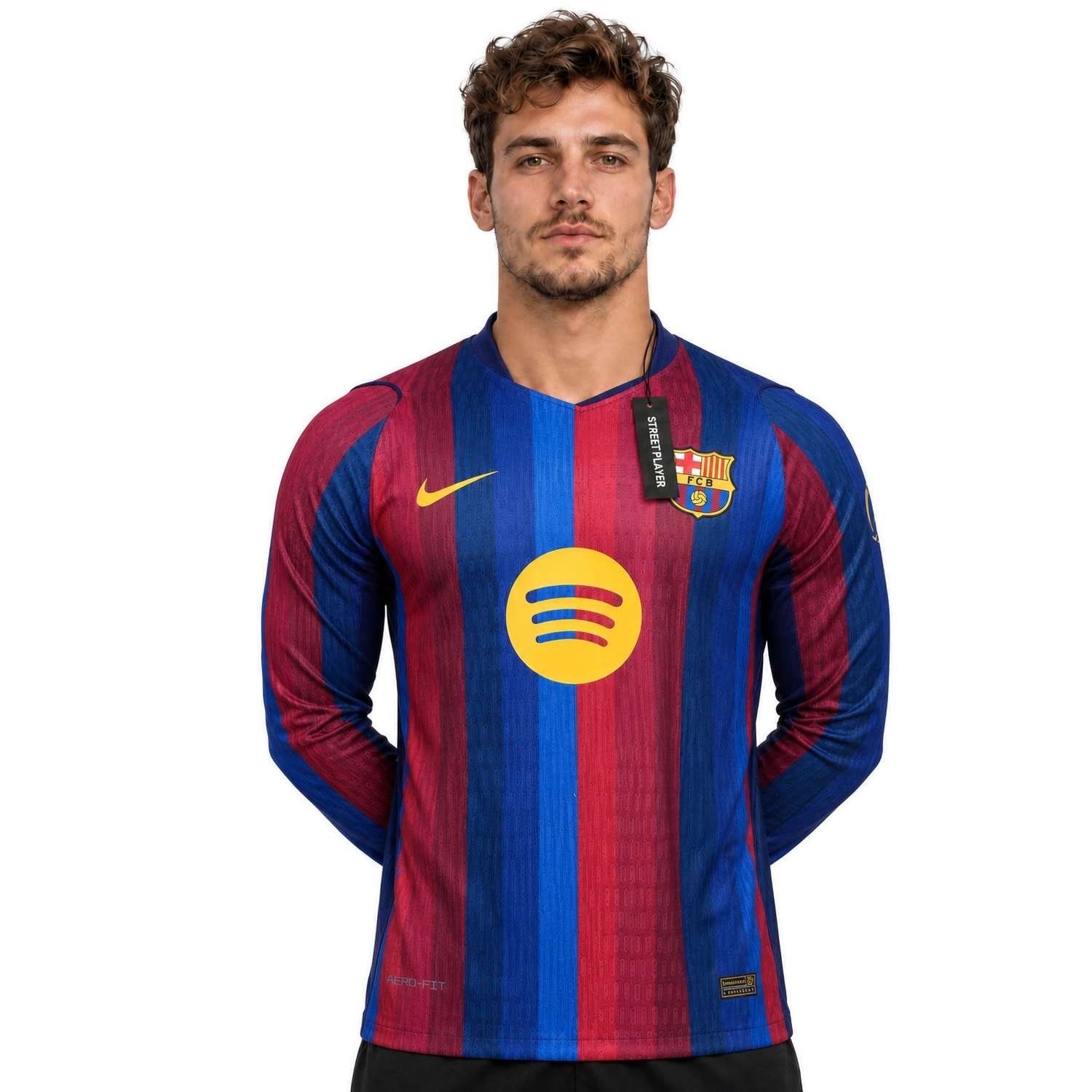 76453 barcelone maillot domicile manches longues 26 27 version player devant.webp